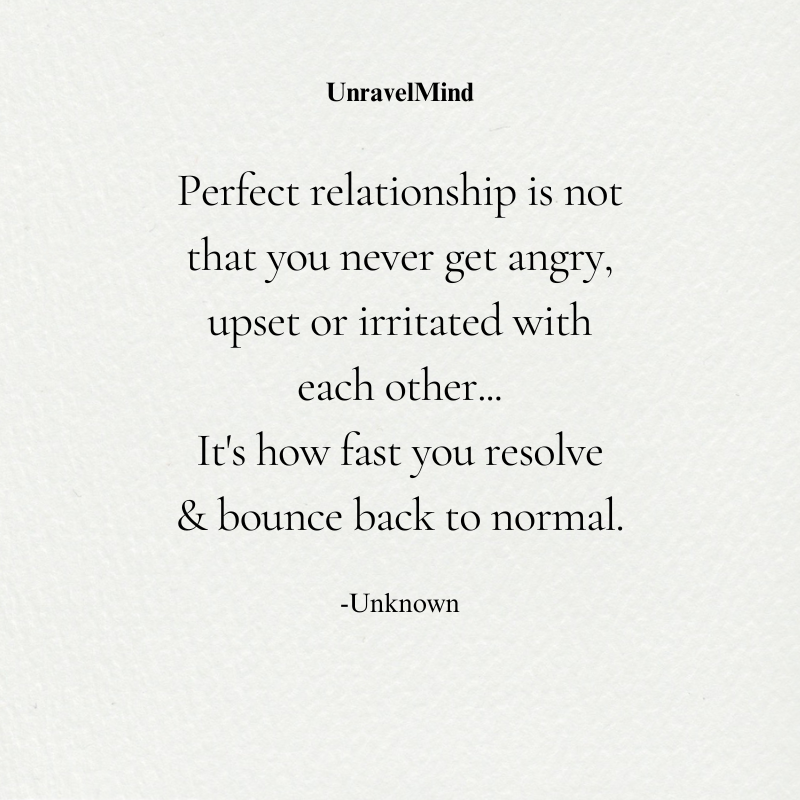 Perfect Relationship is Not That You never get angry