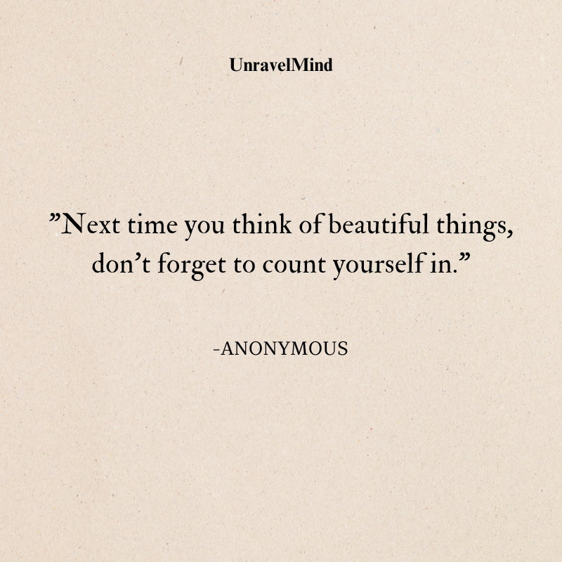 Next time you think of beautiful things
