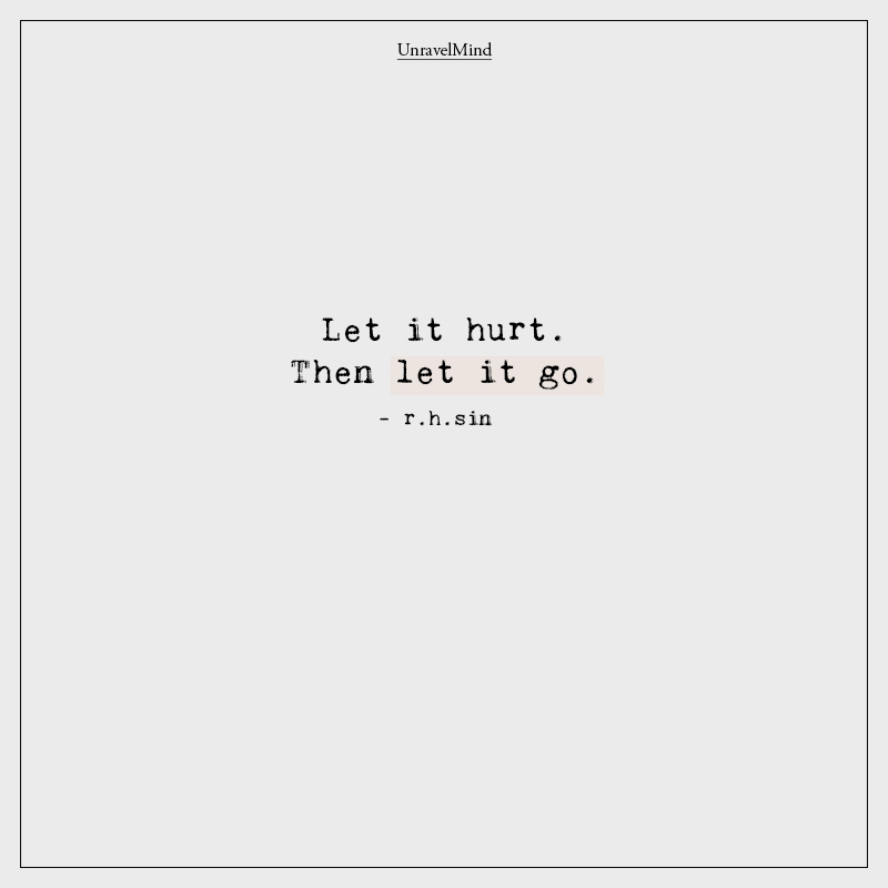 Let It Hurt. Then Let It Go.- r.h.sin